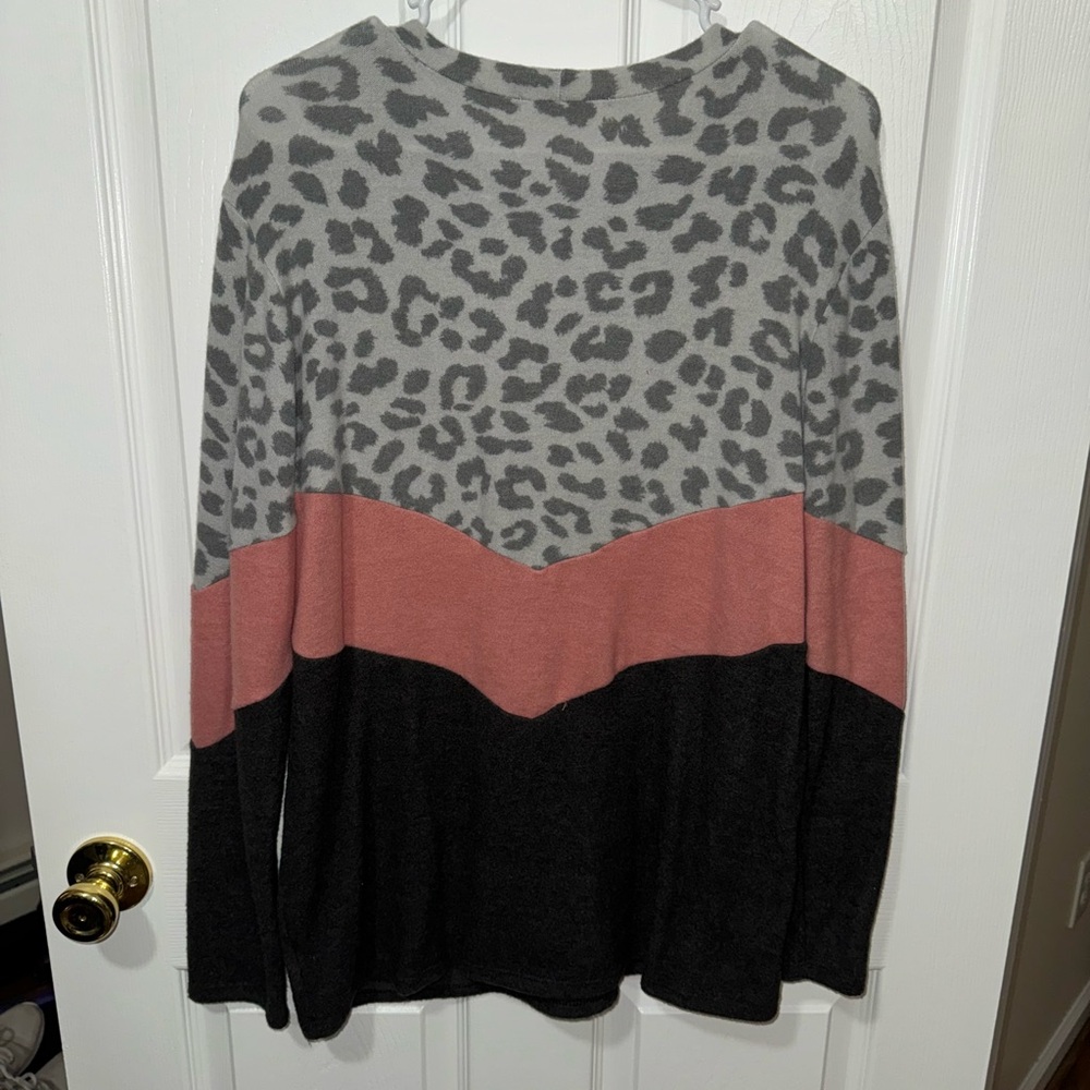 Leopard Colorblock Longsleeve - Picture 2 of 3